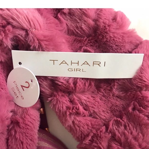 NWT Tahari Girl Burgundy & Gold 2 Piece Set - Picture 5 of 11